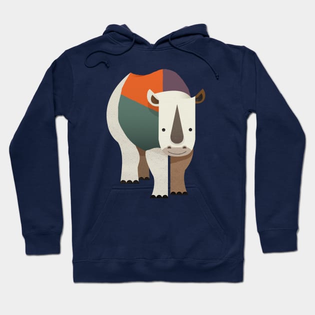 Rhinoceros Hoodie by theprintedsparrow